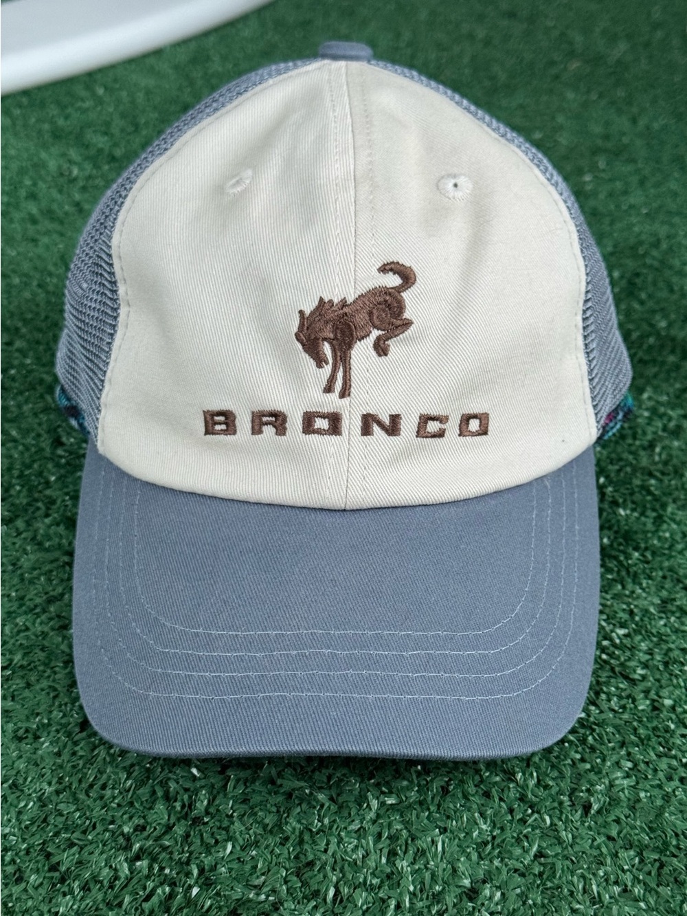 Ford Bronco Two-Tone Gray and Cream Mesh Trucker Hat